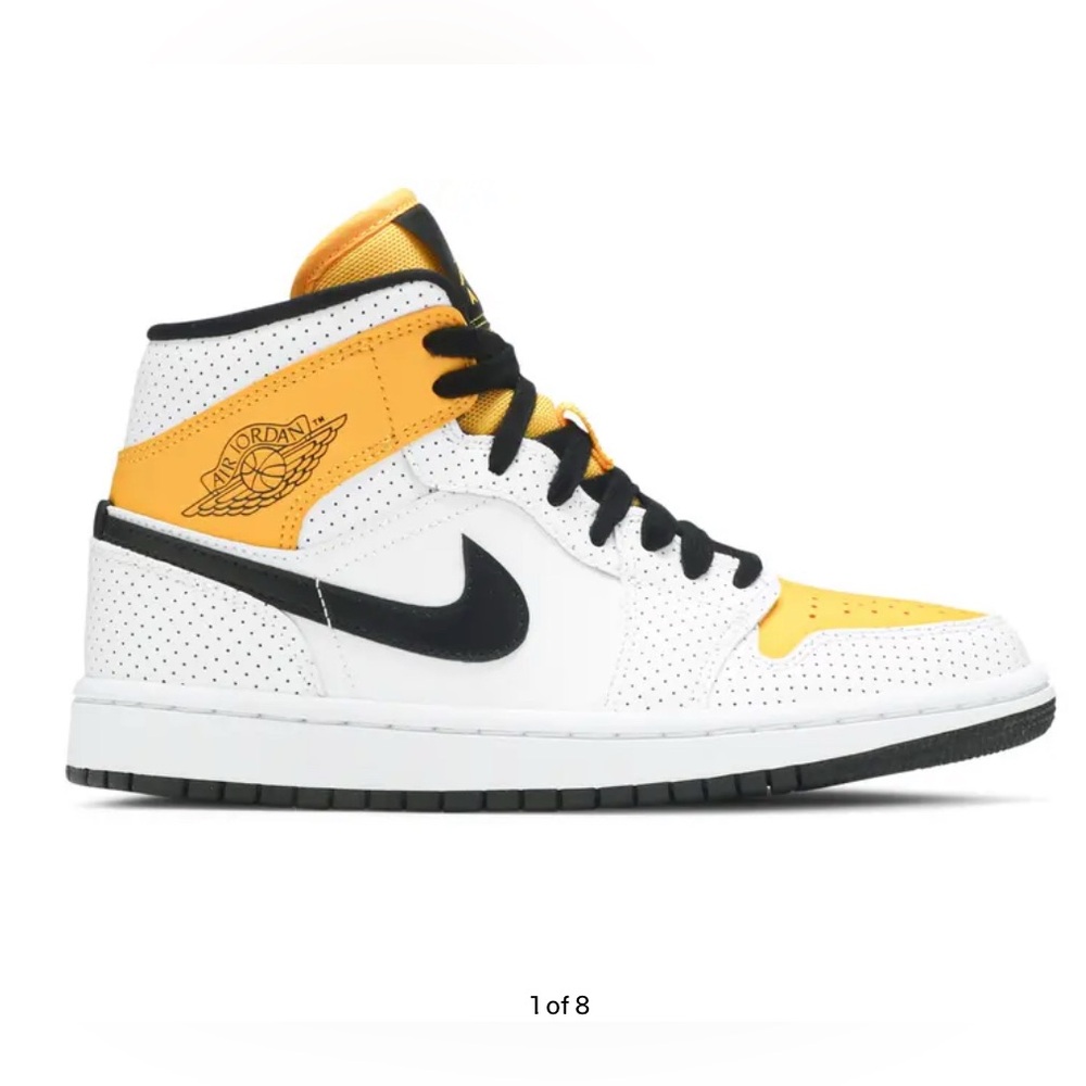 Jordan 1 Mid White Laser Orange Womens Size 7.5US